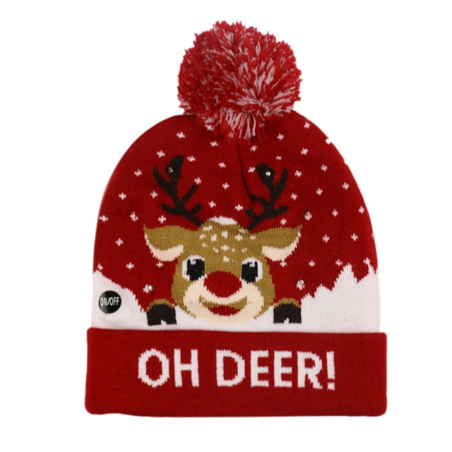 LED Christmas Hat Warm Winter Fashion Light Up Hat