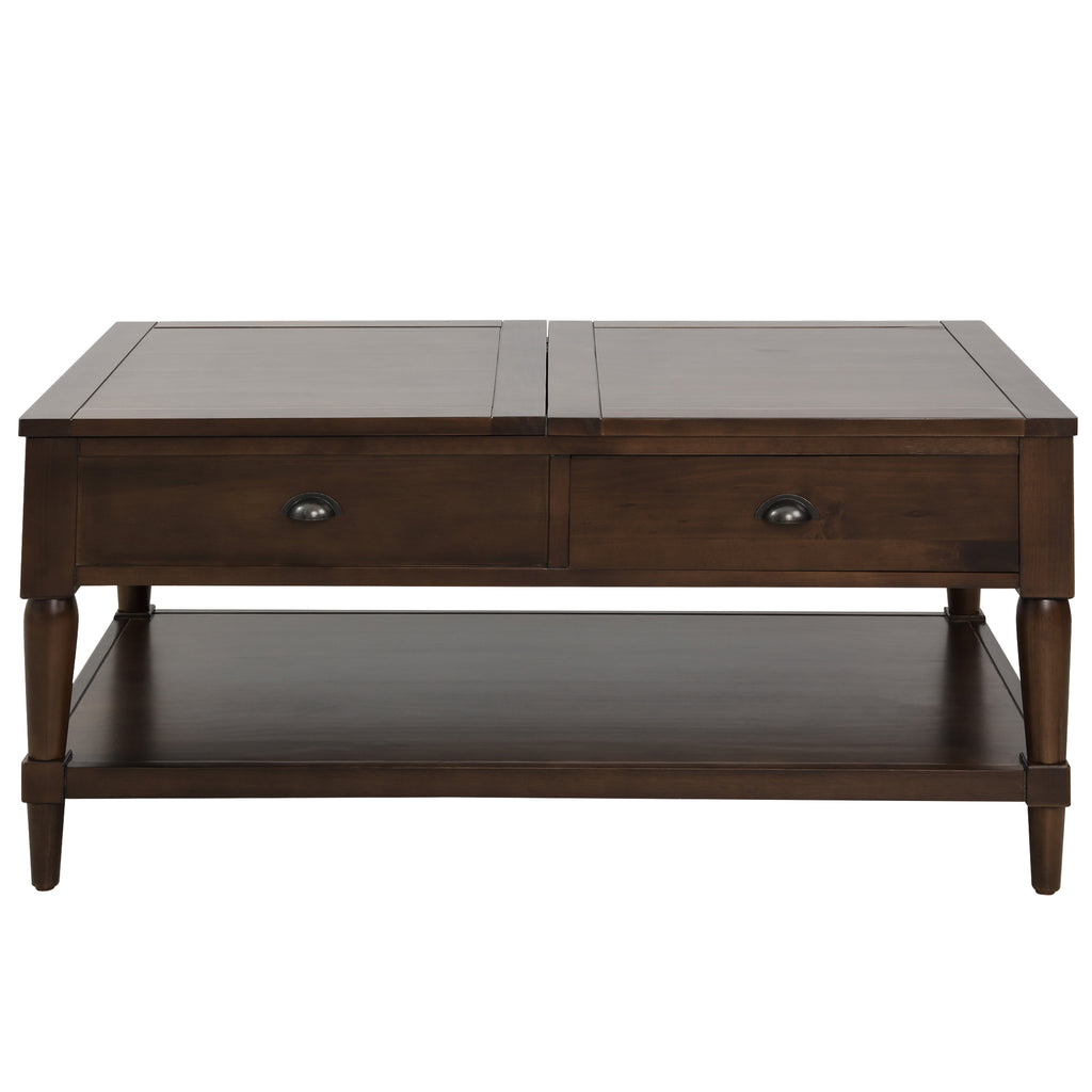 Coffee Table Lift Top Wood Home Living Room , with 1 Drawer and ShelfBrown
