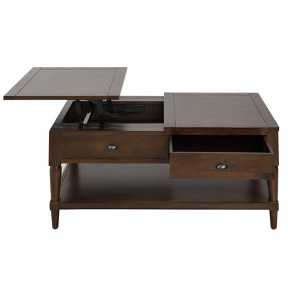 Coffee Table Lift Top Wood Home Living Room , with 1 Drawer and ShelfBrown