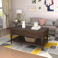 Coffee Table Lift Top Wood Home Living Room , with 1 Drawer and ShelfBrown