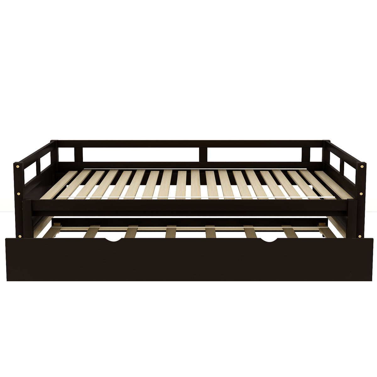Extending Daybed with Trundle,Wooden Daybed with Trundle, Espresso