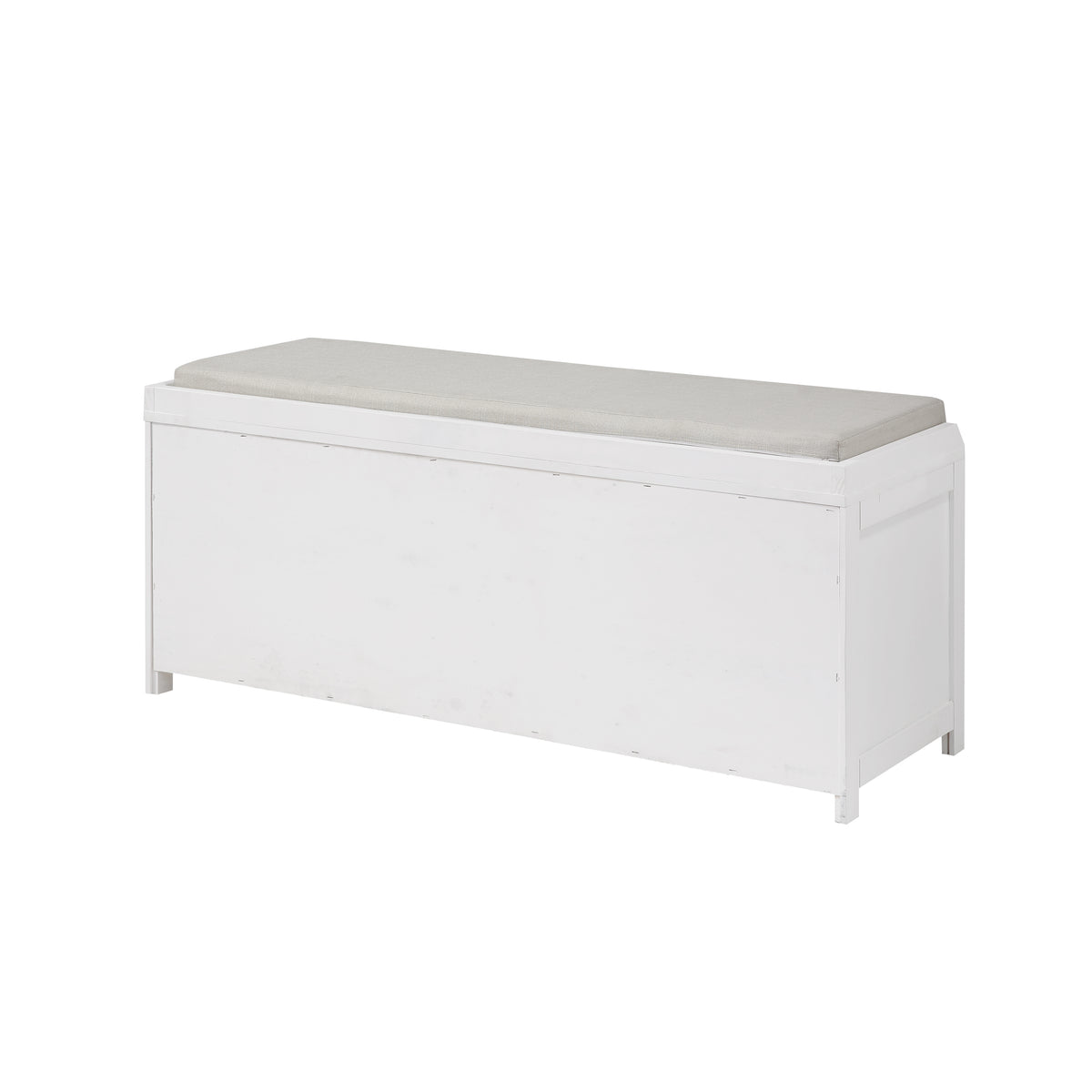 Homes Collection Wood Storage Bench with 2 Cabinets