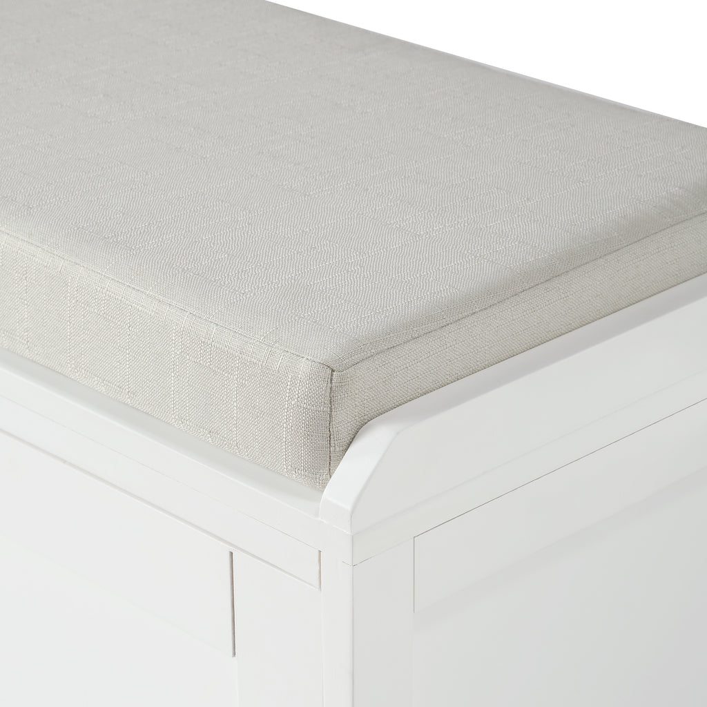 Homes Collection Wood Storage Bench with 2 Cabinets
