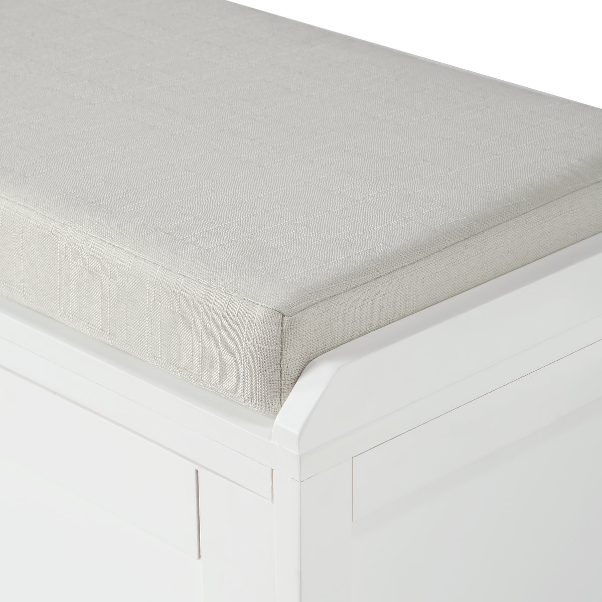 Homes Collection Wood Storage Bench with 2 Cabinets