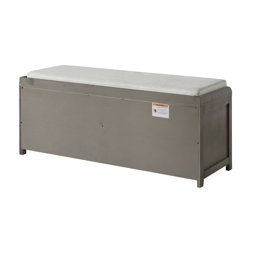 Homes Collection Wood Storage Bench with 2 Cabinets