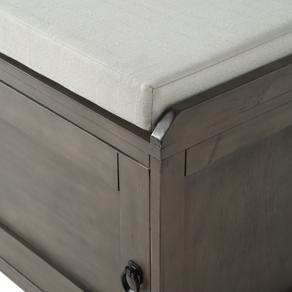 Homes Collection Wood Storage Bench with 2 Cabinets