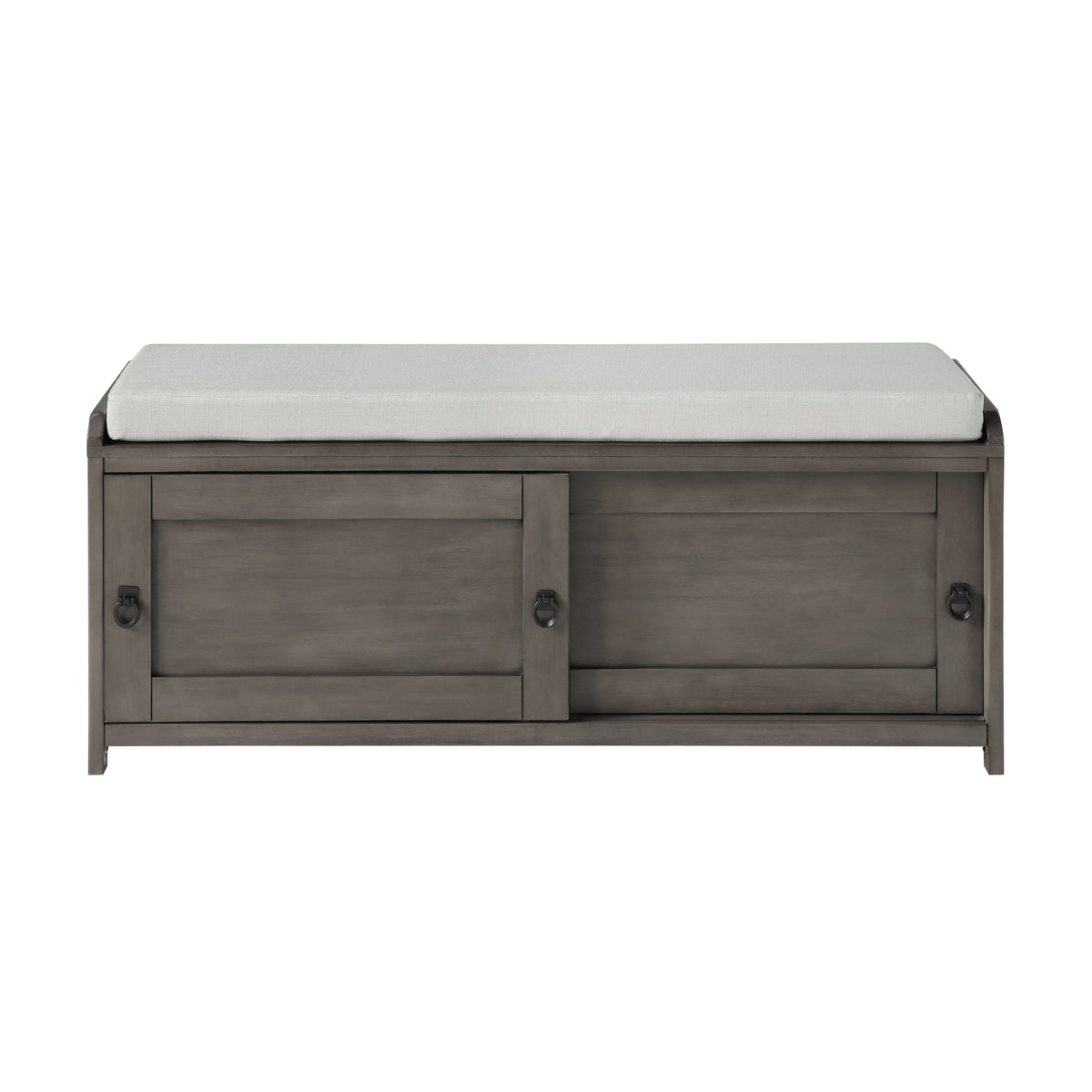 Homes Collection Wood Storage Bench with 2 Cabinets