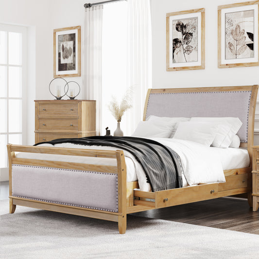 Hazel Upholstered and Wood Storage Queen Bed with 4 drawers