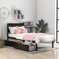 Twin size Platform Bed Wood Platform Bed with Two Drawers