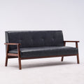3P SOFA 3-Seater  Home Living Room Wooden arms Black