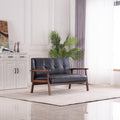 2P SOFA 2-Seater  Home Living Room Wooden arms Black