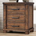 Rustic Three Drawer Reclaimed Solid Wood Framhouse Nightstand