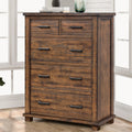 Rustic 5 Drawer Reclaimed Solid Wood Framhouse Chest Tallboy