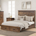 Rustic Reclaimed Solid Wood Framhouse Storage Queen Bed