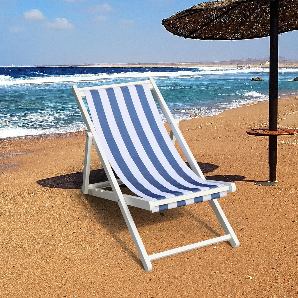 populus wood sling chair blue Stripe narrow blue Stripe