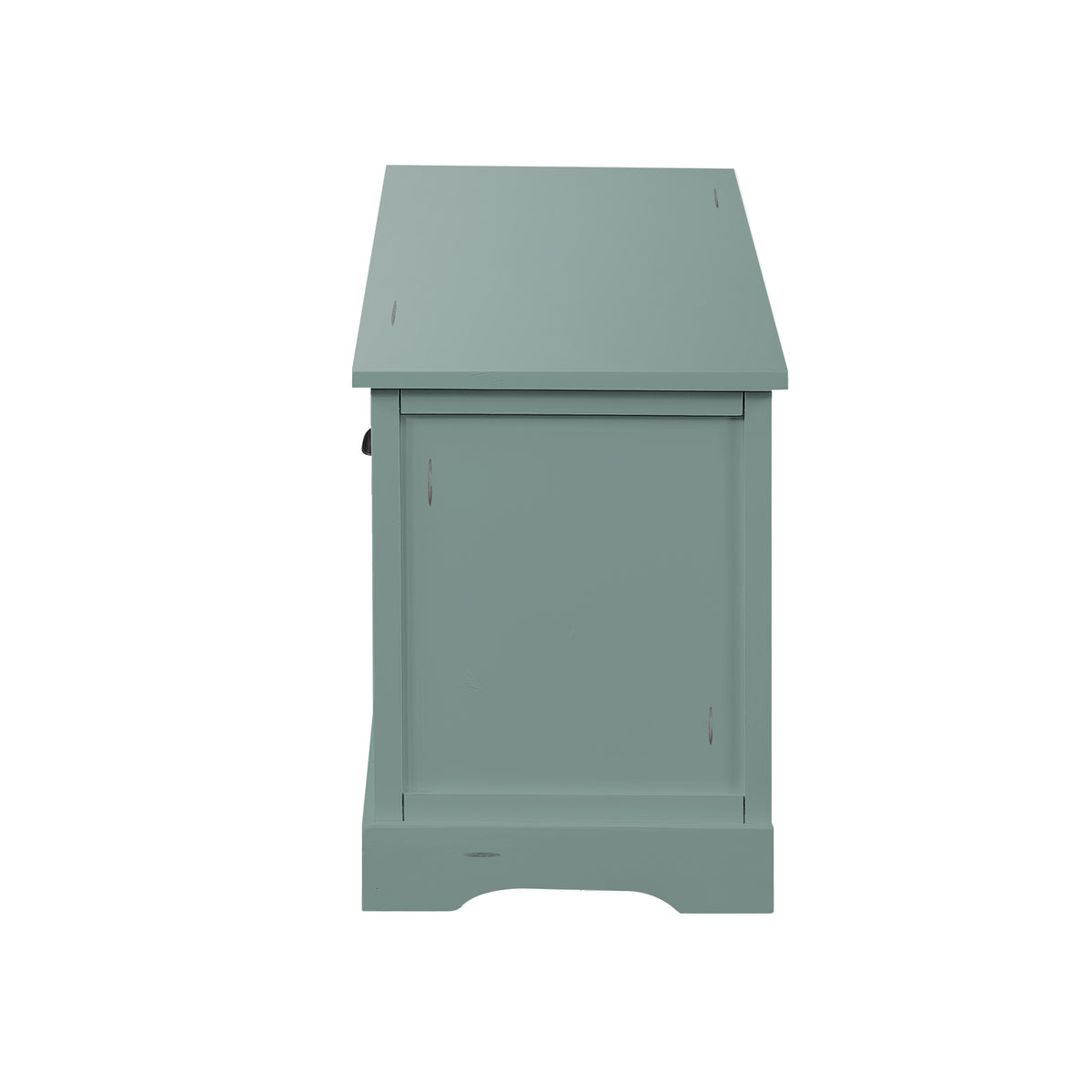 Homes Collection  Wood Storage Bench with 3  Drawers and 3 Woven Baskets