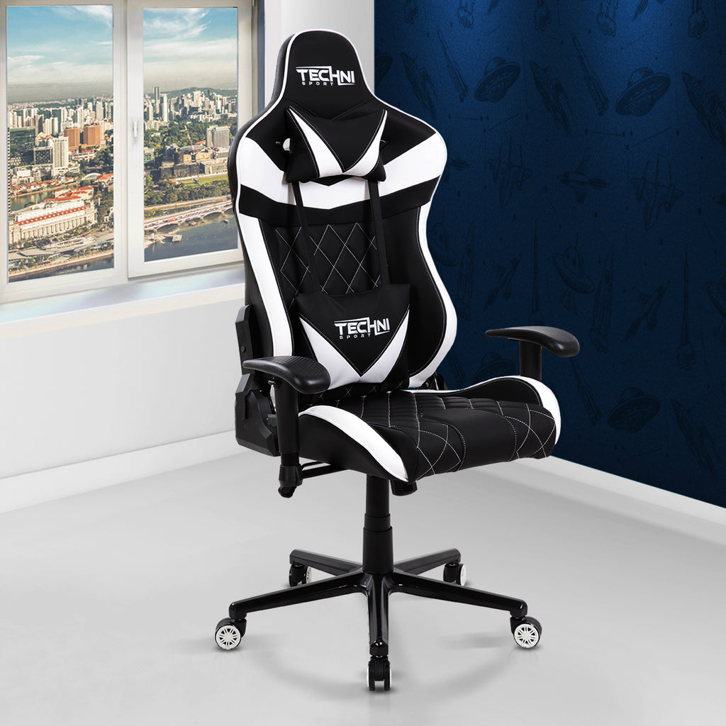 Techni Sport TS-XL1 Ergonomic High Back Racer Style PC Gaming Chair, White
