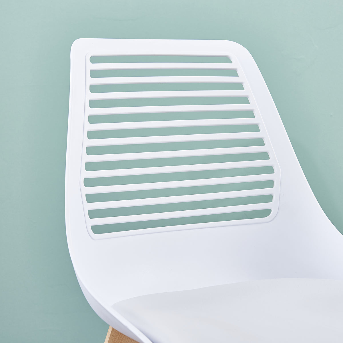 Plastic chair for living room, dining chair with wood leg（set of 2 Gray color）