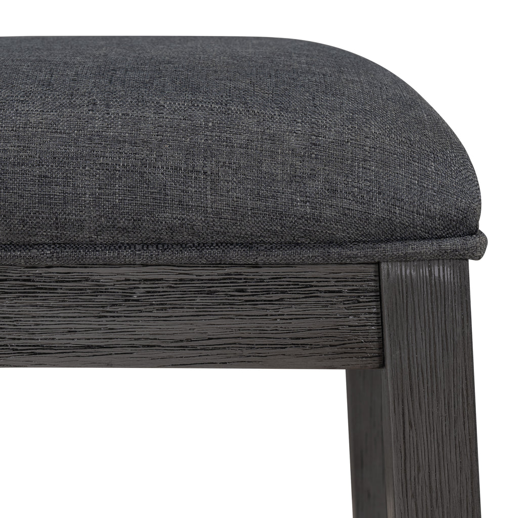 Farmhouse Rustic 2-piece Counter Height Wood Kitchen Dining Stools for Small Places, Gray