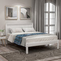 Platform Bed Frame with Headboard , Wood Slat Support , No Box Spring Needed ,Twin,White