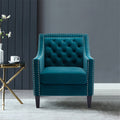 accent armchair living room chair  with nailheads and solid wood legs