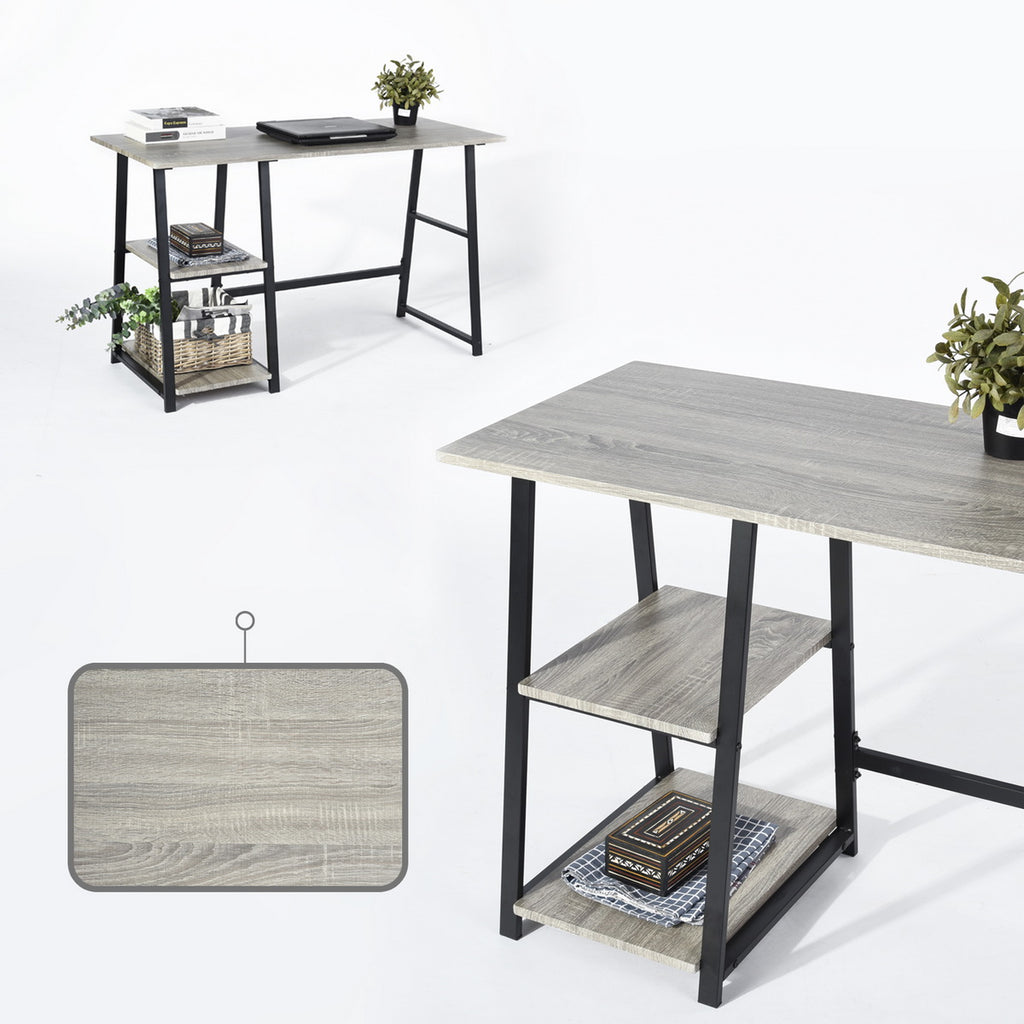 Wooden Desk with 2 Storage Racks