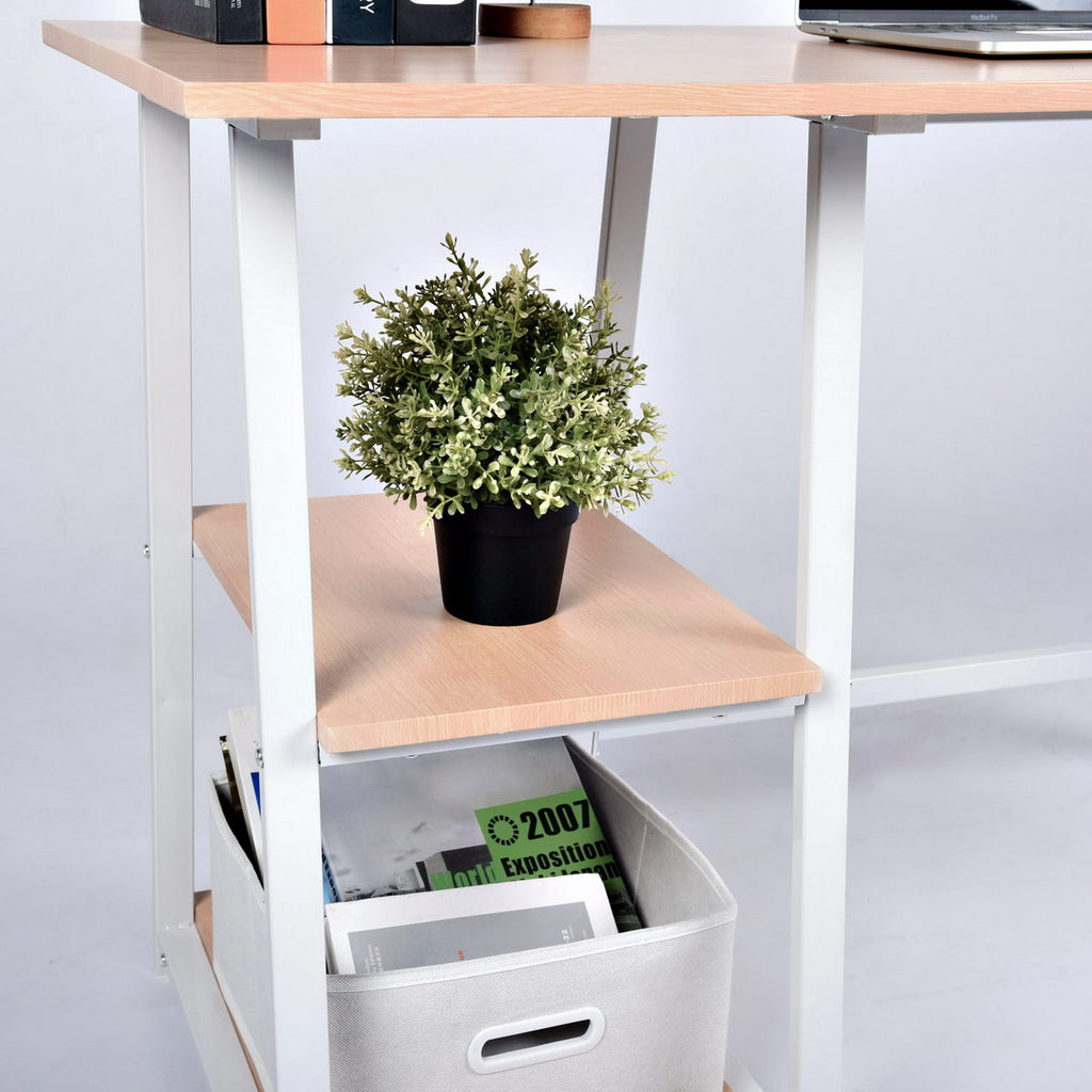 Wooden Desk with 2 Storage Racks