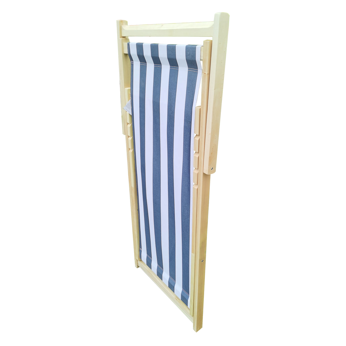 populus wood sling chair blue Stripe Broad blue Stripe （color: Natural）