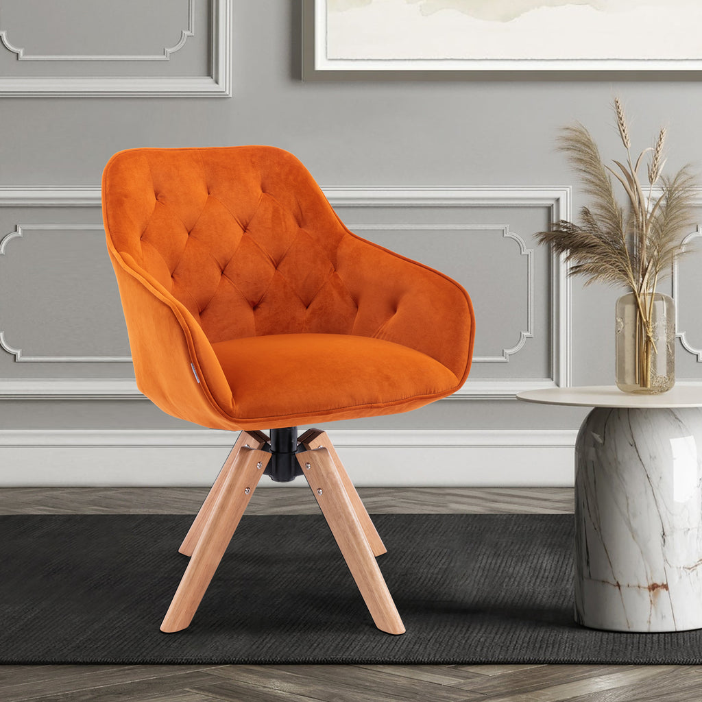 SolidWoodTuftedUpholsteredArmless home office  chair