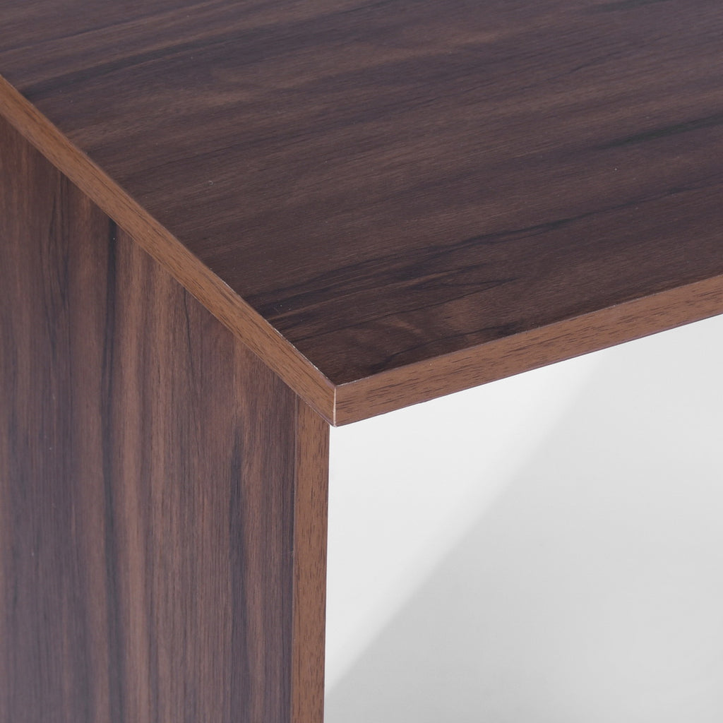 Computer Desk Writing Study Table with 2 Side Drawers Classic Home Office Laptop Desk Brown Wood Notebook Table
