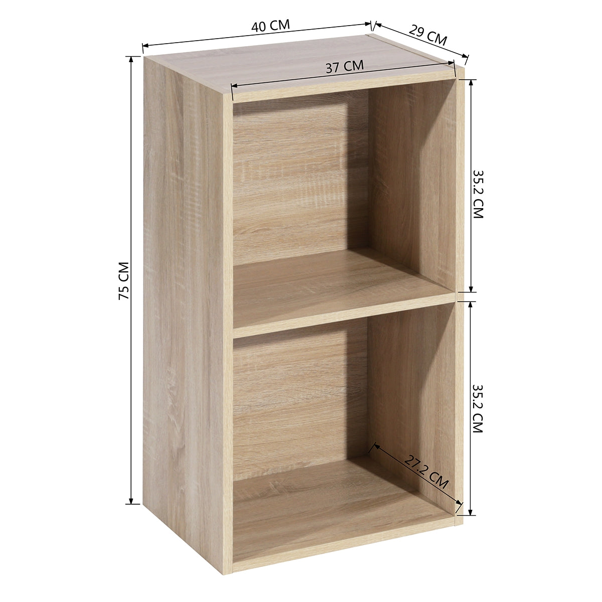 2 Piece Manufactured Wood Configurable Rectangular Desk Rectangular Writing Desk Office Set with BOOKCASE, BEECH