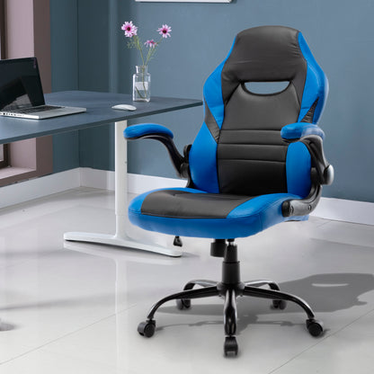 Executive Gaming Chair Racing Computer Office Desk Chair, 360&deg;Swivel Flip-up Arms Ergonomic Design for Lumbar Support