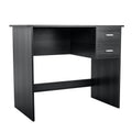 Computer Desk with 2 Pull Out Storage Drawers and Stable Wooden Frame, Black