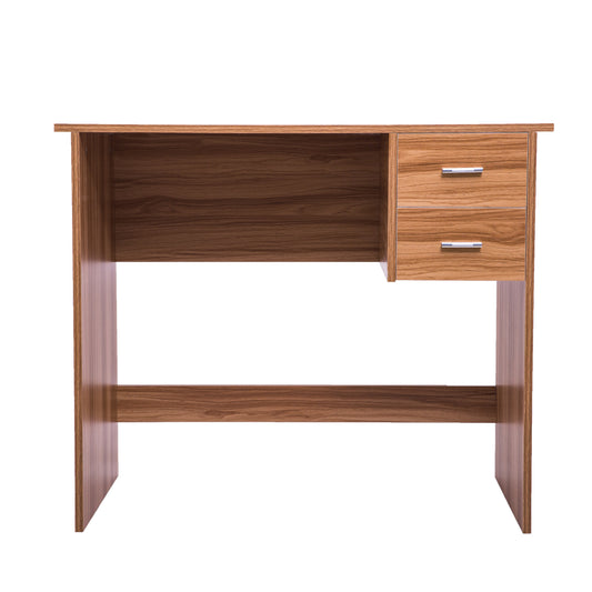 Computer Desk with 2 Pull Out Storage Drawers and Stable Wooden Frame, OAK