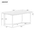Modern Rectangle Wooden Coffee Table, Stylish X-leg base