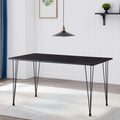 55.16&rsquo;&rsquo; Dining Room Table Rectangle Modern Home Kitchen Table With Wood Tabletop Chrome Legs Office Study Desk