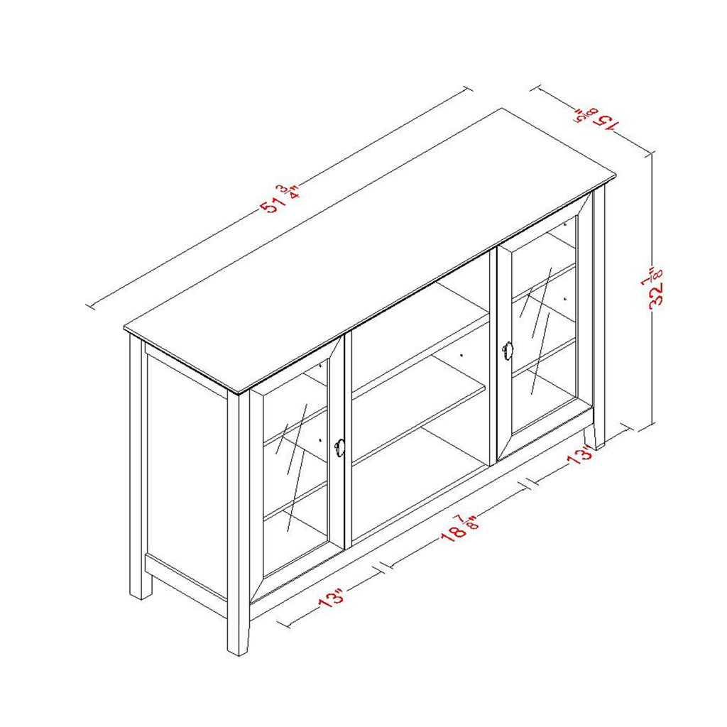 52&Wood TV Stand Console Red