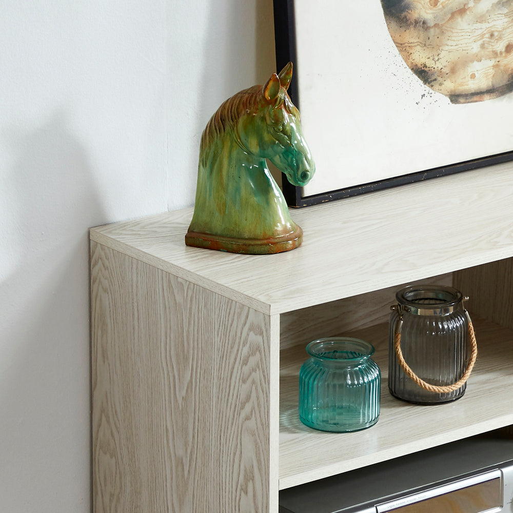52& Wood TV Stand Console - white