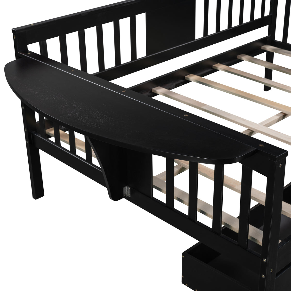 Full size Daybed with Two Drawers, Wood Slat Support, Espresso