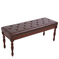American Solid Wood High Elastic Shoe Changing Stool(Brown)