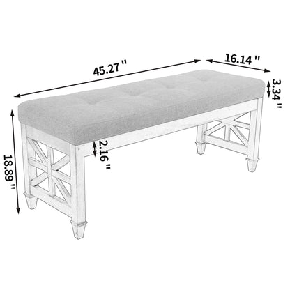 American Solid Wood High Elastic Shoe Changing Stool(Dark Grey)