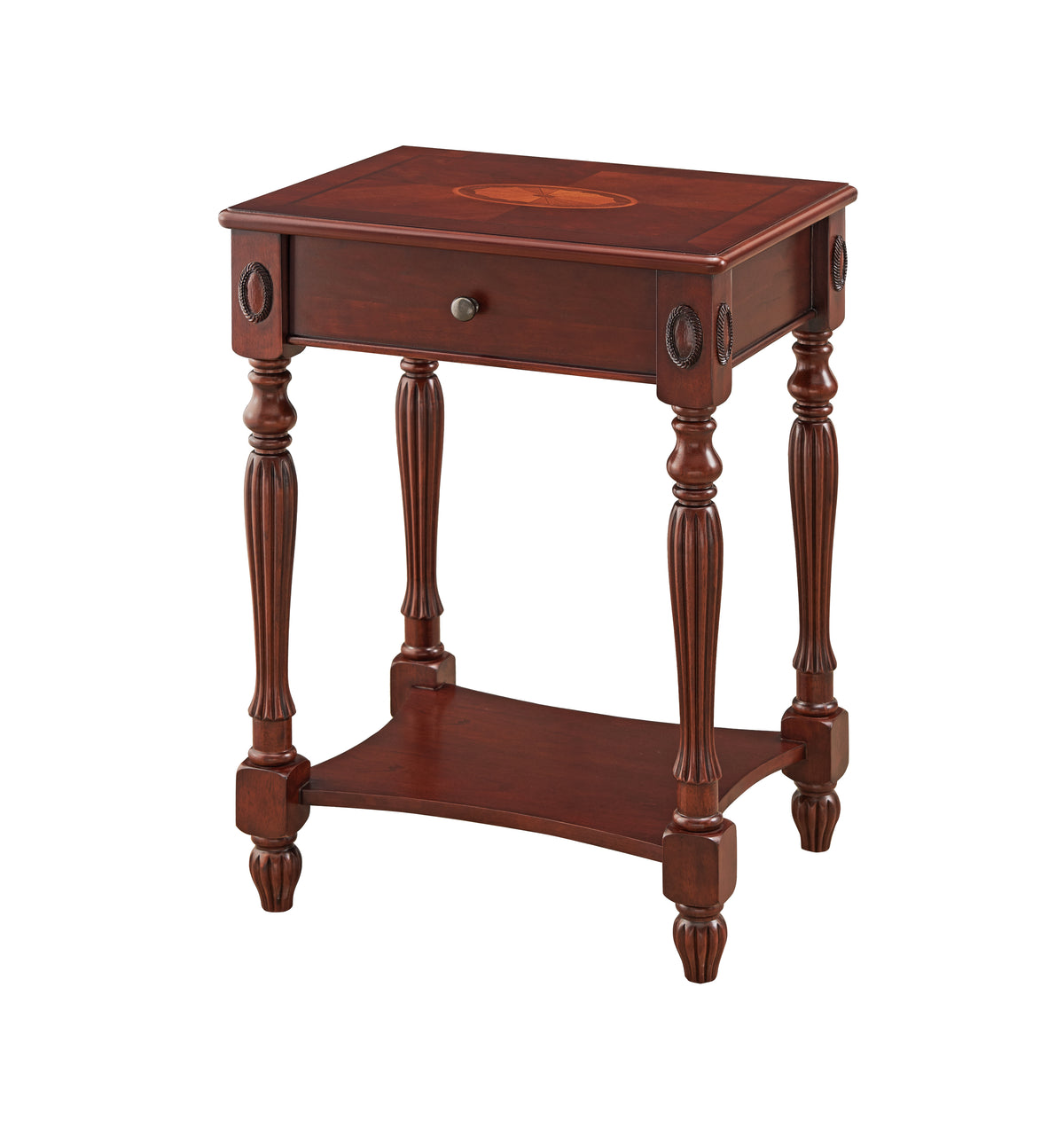 American solid wood square End table with drawer (Cherry)