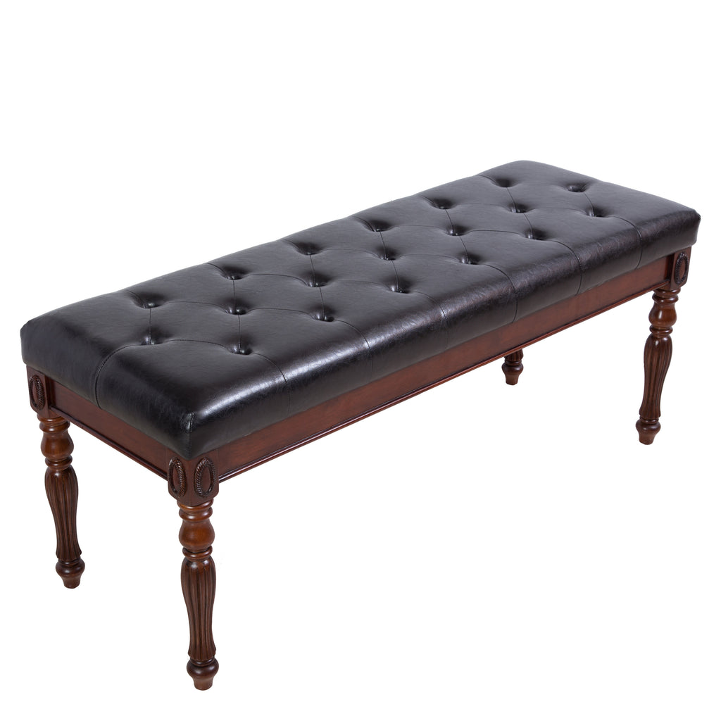 American Solid Wood High Elastic Shoe Changing Stool(Black)