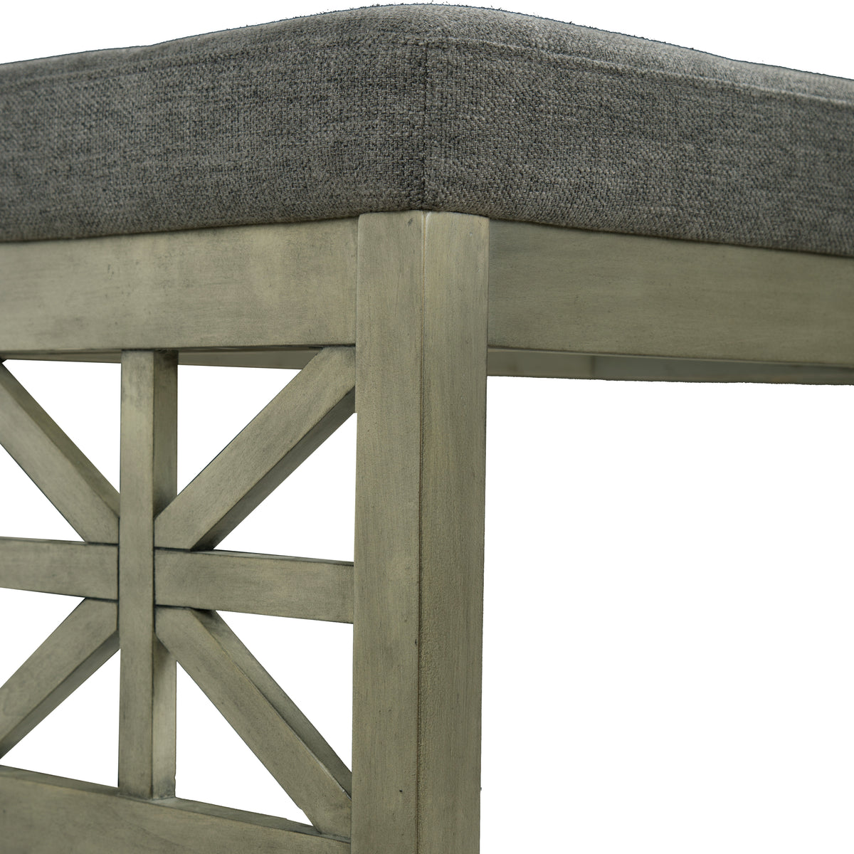 American Solid Wood High Elastic Shoe Changing Stool(Dark Grey)