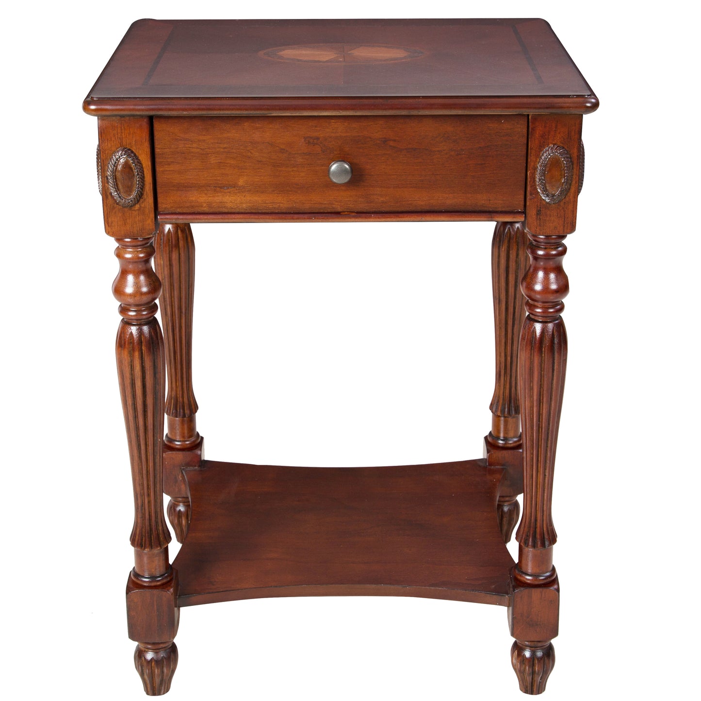 American solid wood square End table with drawer (Cherry)