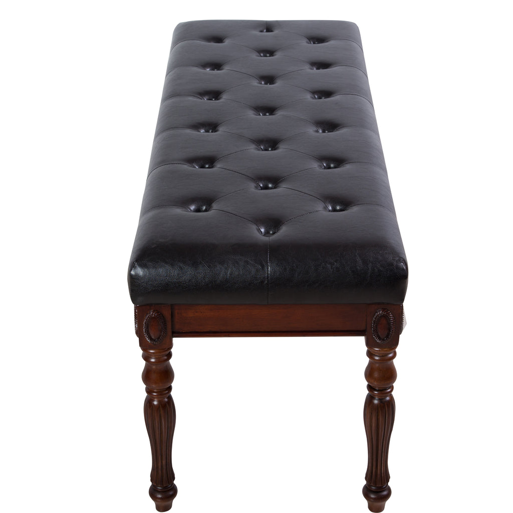 American Solid Wood High Elastic Shoe Changing Stool(Black)