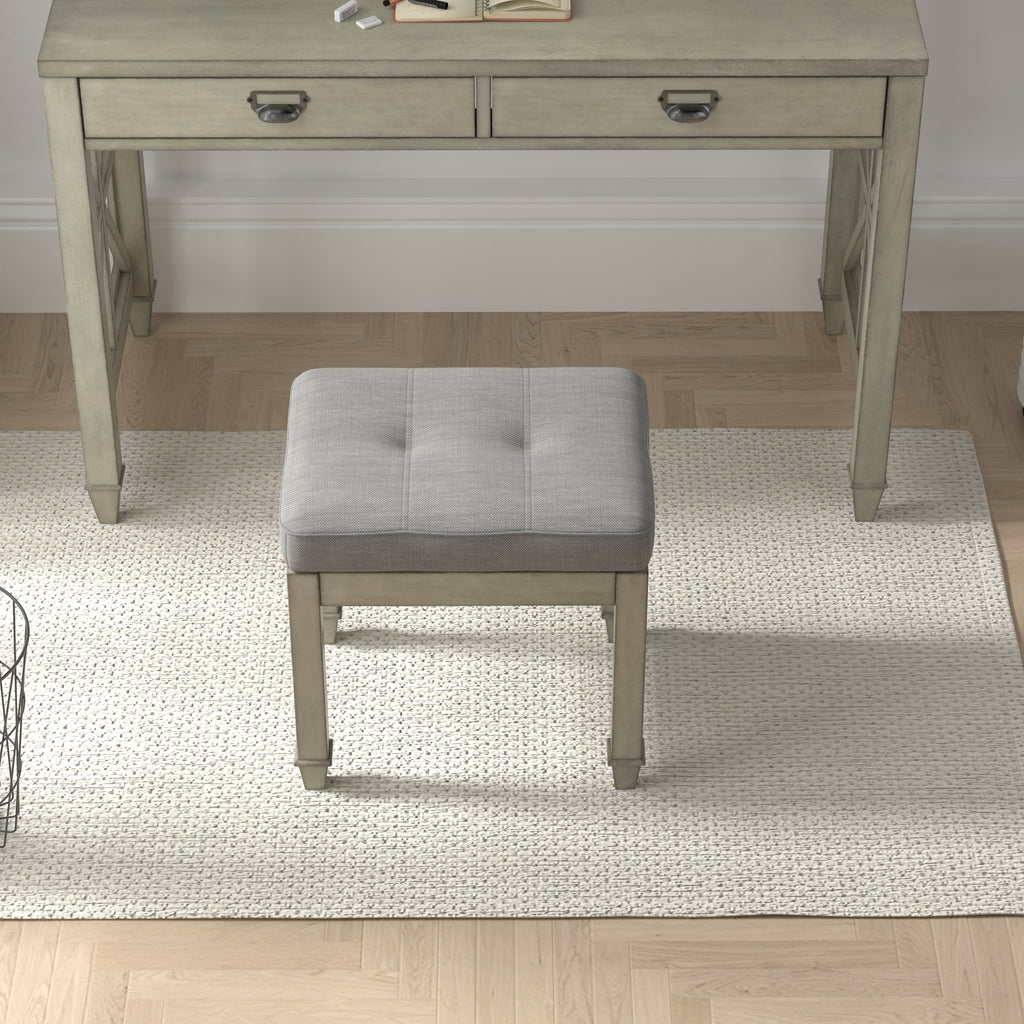 American solid wood high elastic shoe changing stool(Dark Grey)