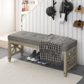 American Solid Wood High Elastic Shoe Changing Stool(Dark Grey)