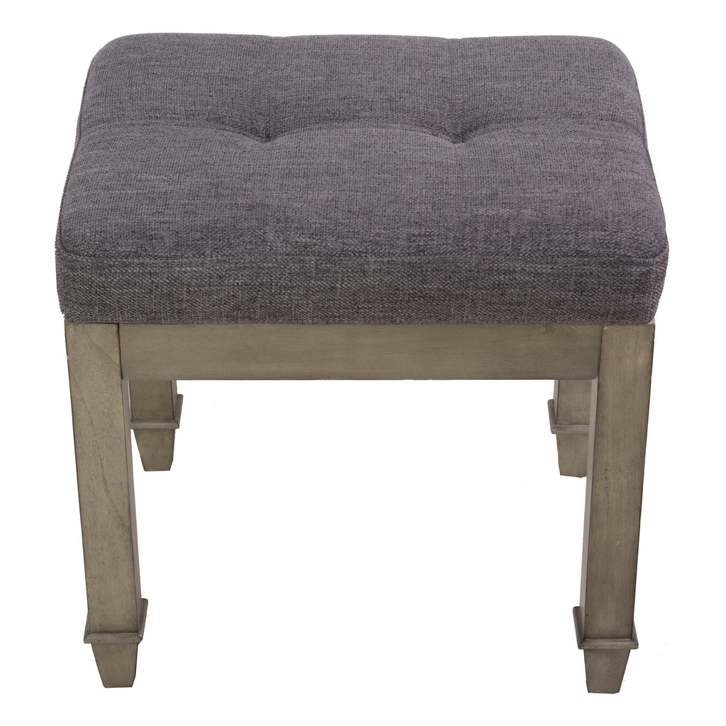 American Solid Wood High Elastic Vanity Stool(Dark Grey)