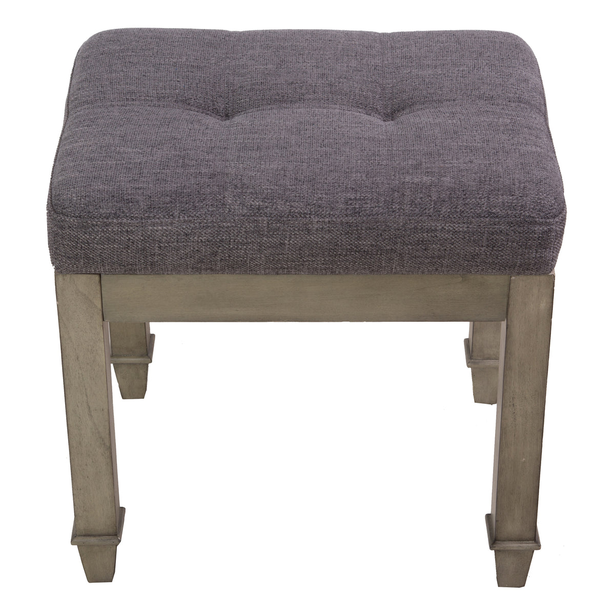 American Solid Wood High Elastic Vanity Stool(Dark Grey)